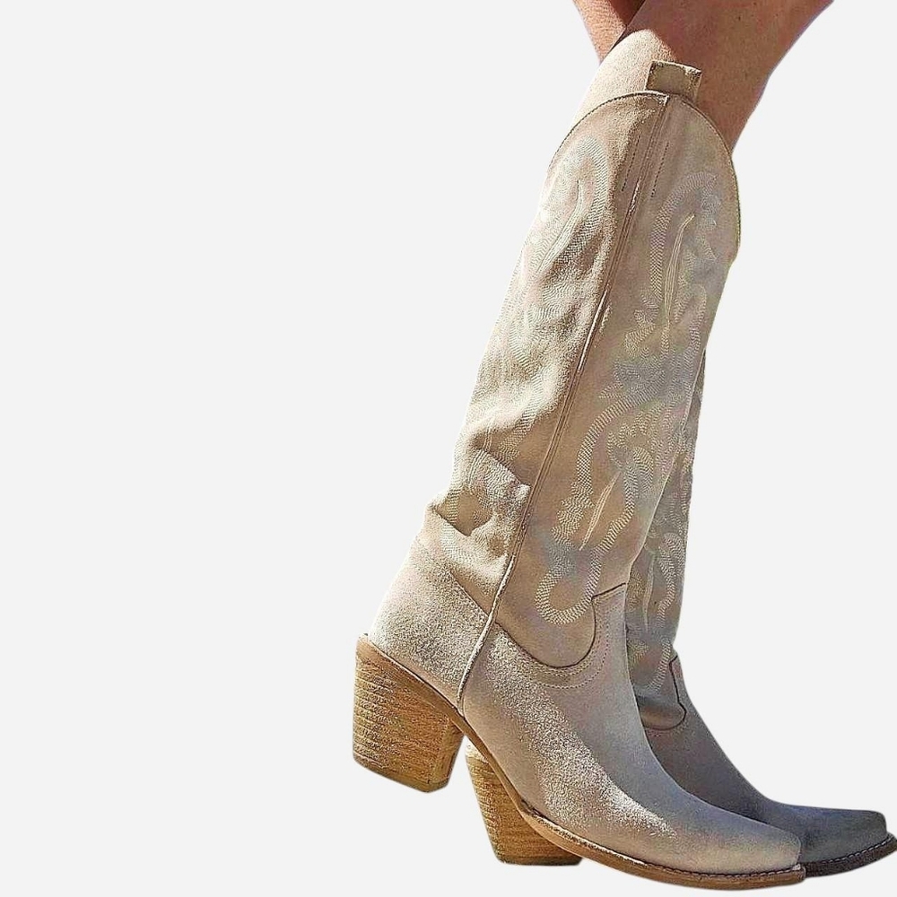 Jeffrey Campbell Tan Suede Western Boots - Picture 7 of 9